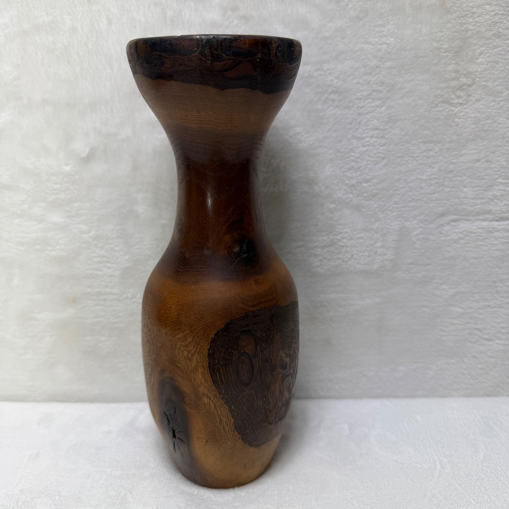 Handcrafted Russian‎ Olive Wood Natual Burl Pattern Vase Rustic Farmhouse Decor